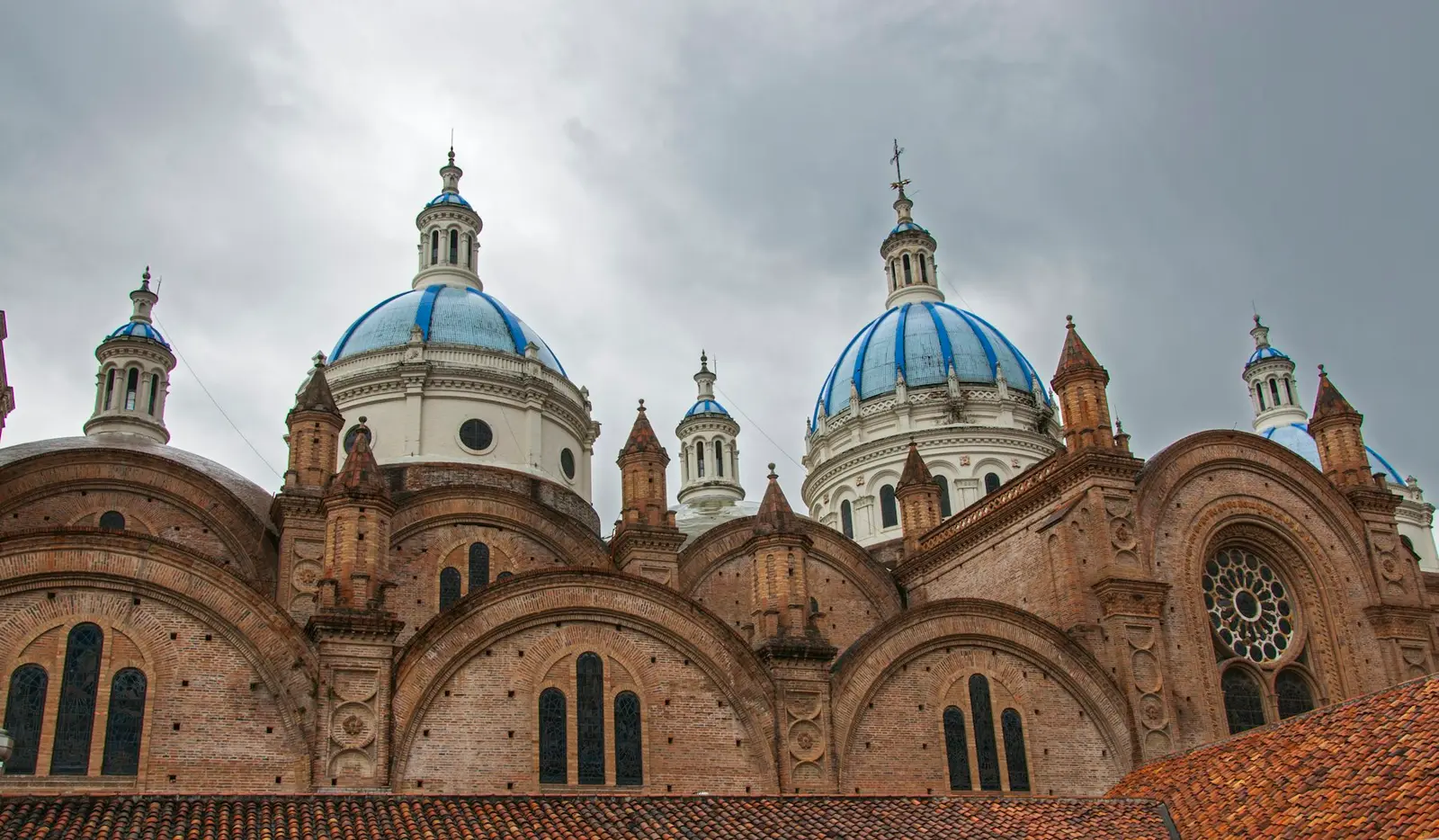 The blue-tiled domes of Cuenca’s New Cathedral
