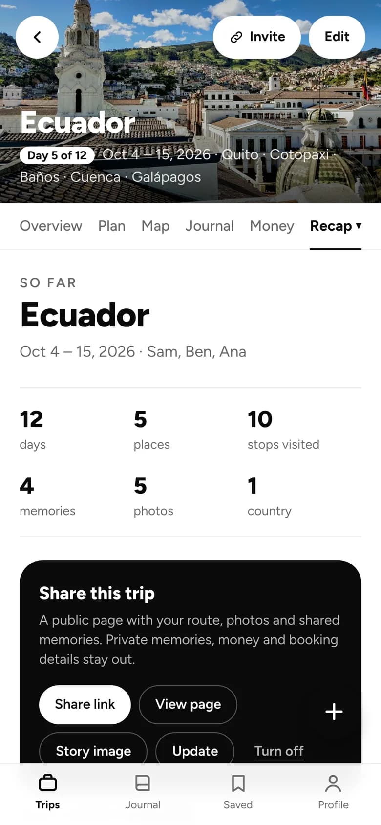 Trip recap