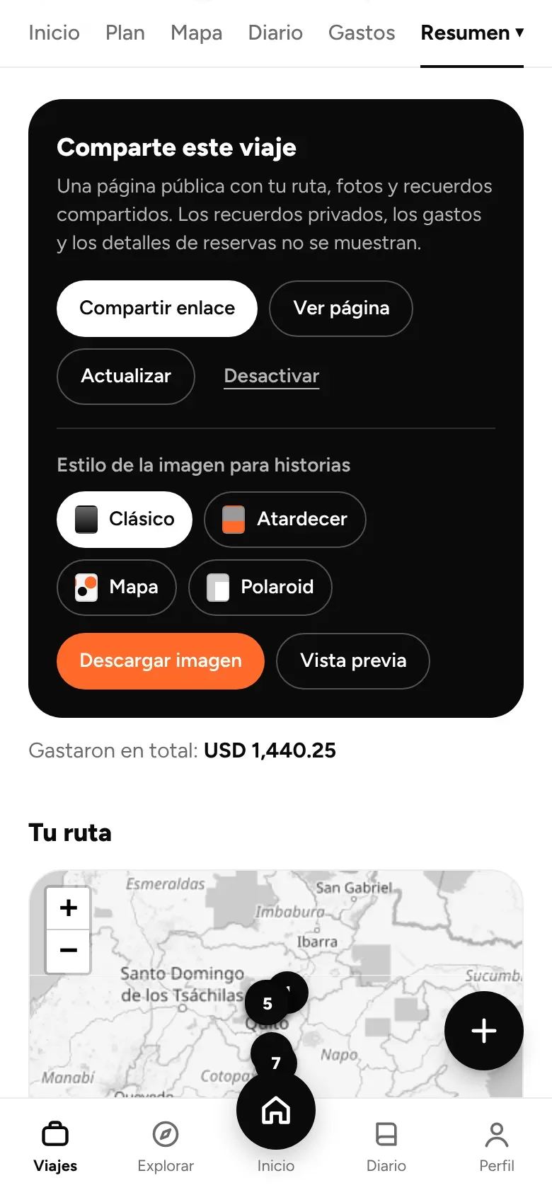 Eligiendo un estilo para la imagen de la historia del viaje